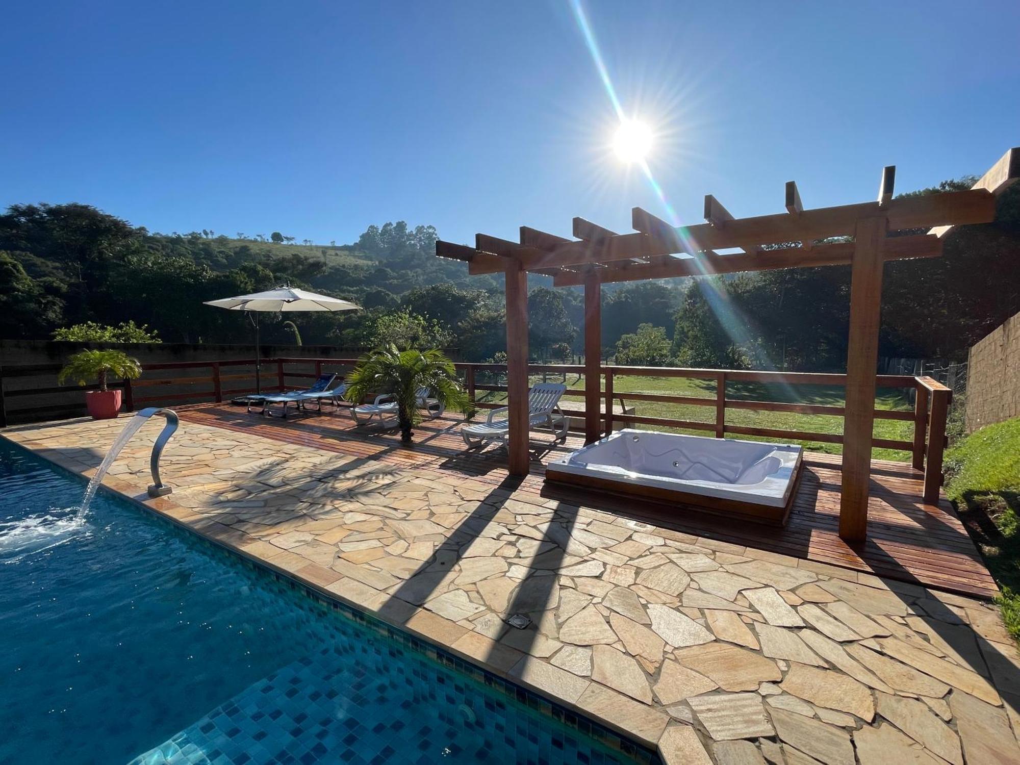 Chacara Com Piscina Climatizada E Jacuzzi Villa Socorro  Eksteriør bilde